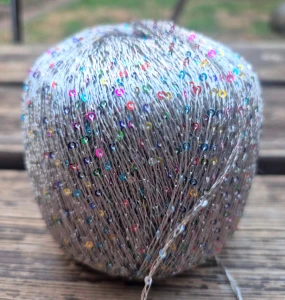 Włóczka,kulka cekinowa SrebrnyPopiel