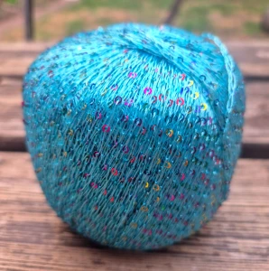 Włóczka,kulka cekinowa Turkus 